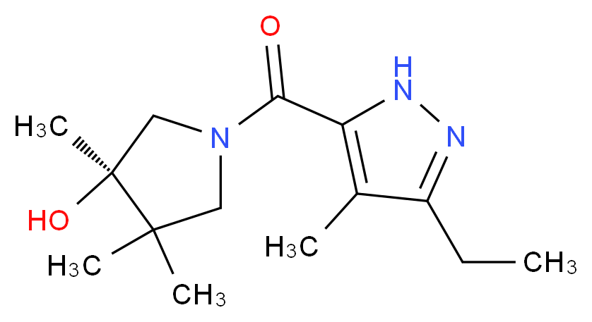 (3R)-1-[(3-ethyl-4-methyl-1H-pyrazol-5-yl)carbonyl]-3,4,4-trimethyl-3-pyrrolidinol_Molecular_structure_CAS_)