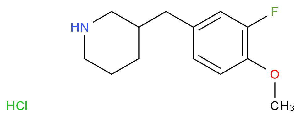 3-(3-FLUORO-4-METHOXY-BENZYL)-PIPERIDINE HYDROCHLORIDE_Molecular_structure_CAS_)