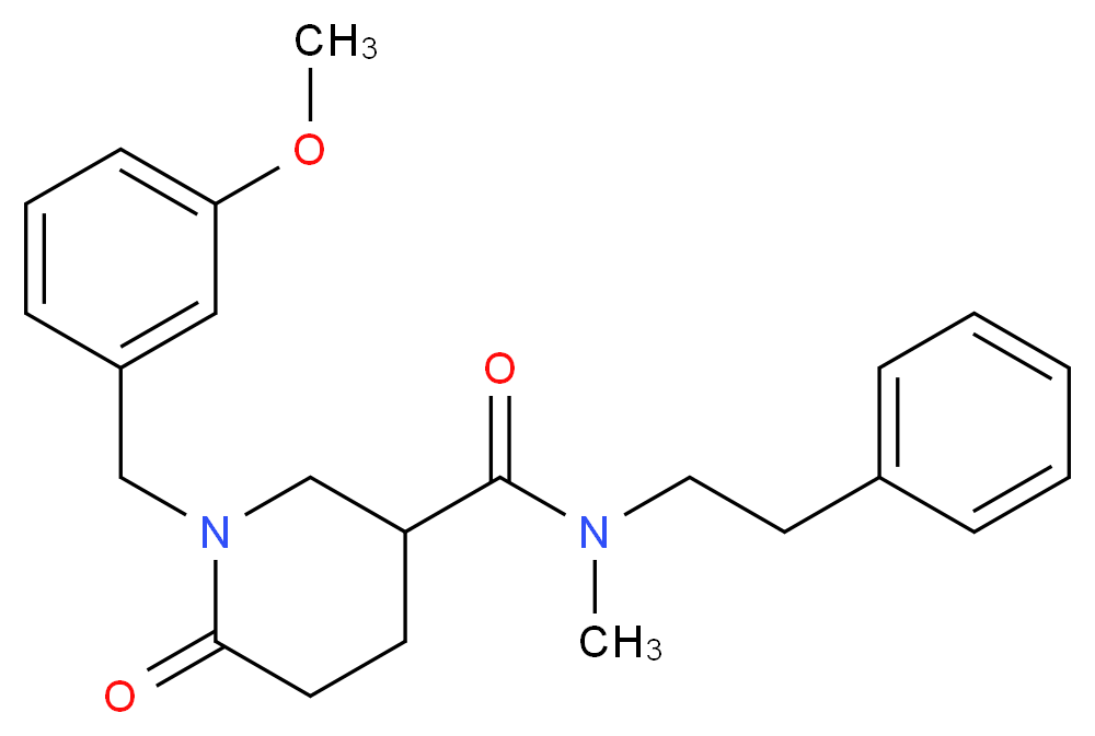 1-(3-methoxybenzyl)-N-methyl-6-oxo-N-(2-phenylethyl)-3-piperidinecarboxamide_Molecular_structure_CAS_)