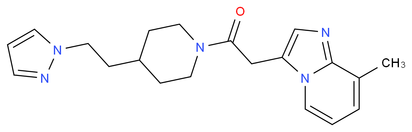8-methyl-3-(2-oxo-2-{4-[2-(1H-pyrazol-1-yl)ethyl]-1-piperidinyl}ethyl)imidazo[1,2-a]pyridine_Molecular_structure_CAS_)