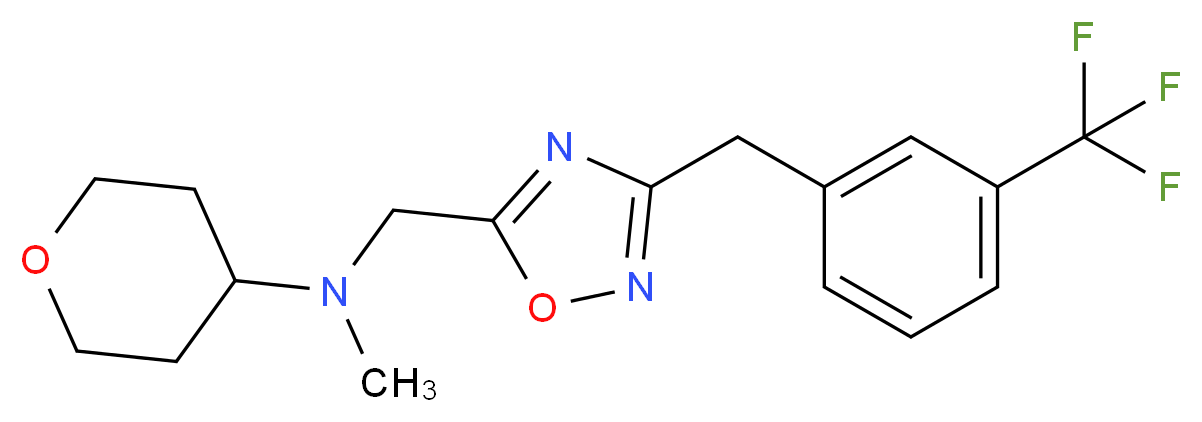 N-methyl-N-({3-[3-(trifluoromethyl)benzyl]-1,2,4-oxadiazol-5-yl}methyl)tetrahydro-2H-pyran-4-amine_Molecular_structure_CAS_)
