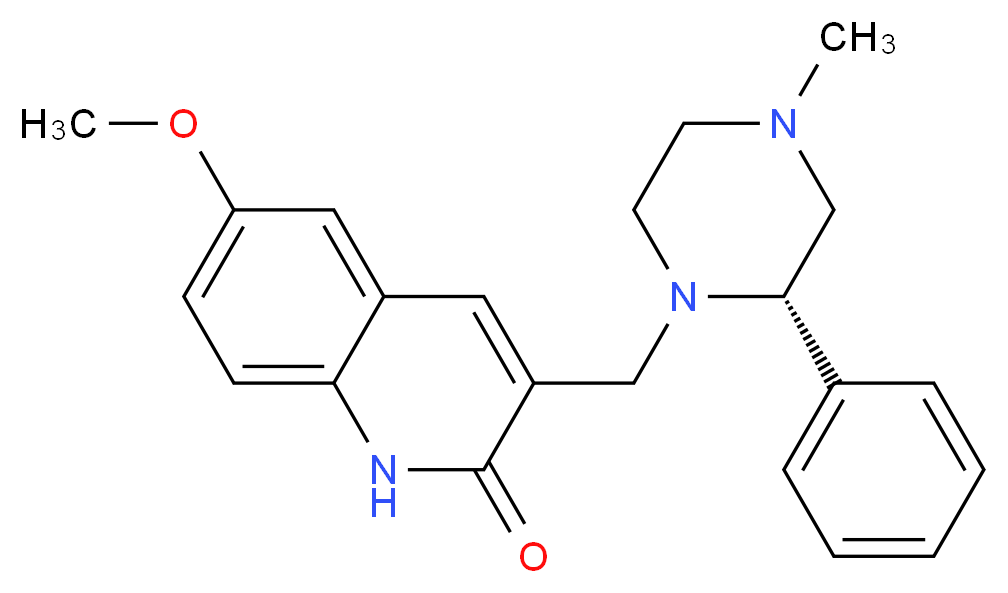 6-methoxy-3-{[(2S)-4-methyl-2-phenylpiperazin-1-yl]methyl}quinolin-2(1H)-one_Molecular_structure_CAS_)