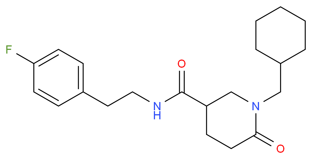 1-(cyclohexylmethyl)-N-[2-(4-fluorophenyl)ethyl]-6-oxo-3-piperidinecarboxamide_Molecular_structure_CAS_)