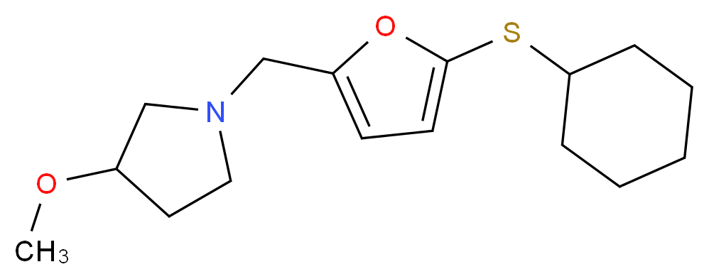 1-{[5-(cyclohexylthio)-2-furyl]methyl}-3-methoxypyrrolidine_Molecular_structure_CAS_)