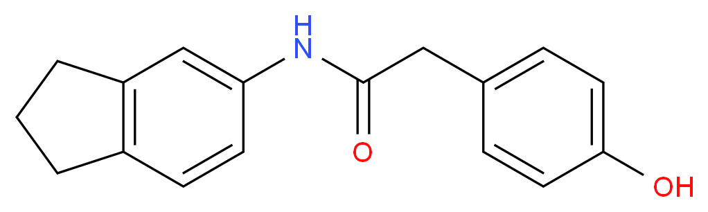 N-(2,3-dihydro-1H-inden-5-yl)-2-(4-hydroxyphenyl)acetamide_Molecular_structure_CAS_321853-28-5)