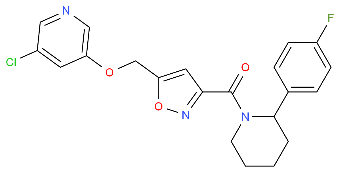 3-chloro-5-[(3-{[2-(4-fluorophenyl)-1-piperidinyl]carbonyl}-5-isoxazolyl)methoxy]pyridine_Molecular_structure_CAS_)
