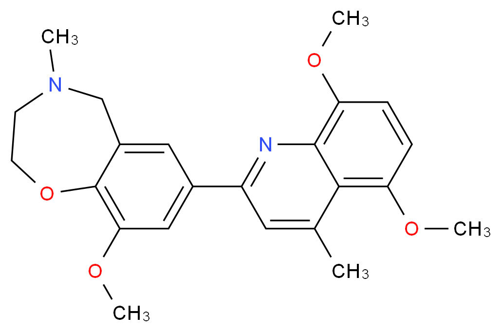 7-(5,8-dimethoxy-4-methylquinolin-2-yl)-9-methoxy-4-methyl-2,3,4,5-tetrahydro-1,4-benzoxazepine_Molecular_structure_CAS_)