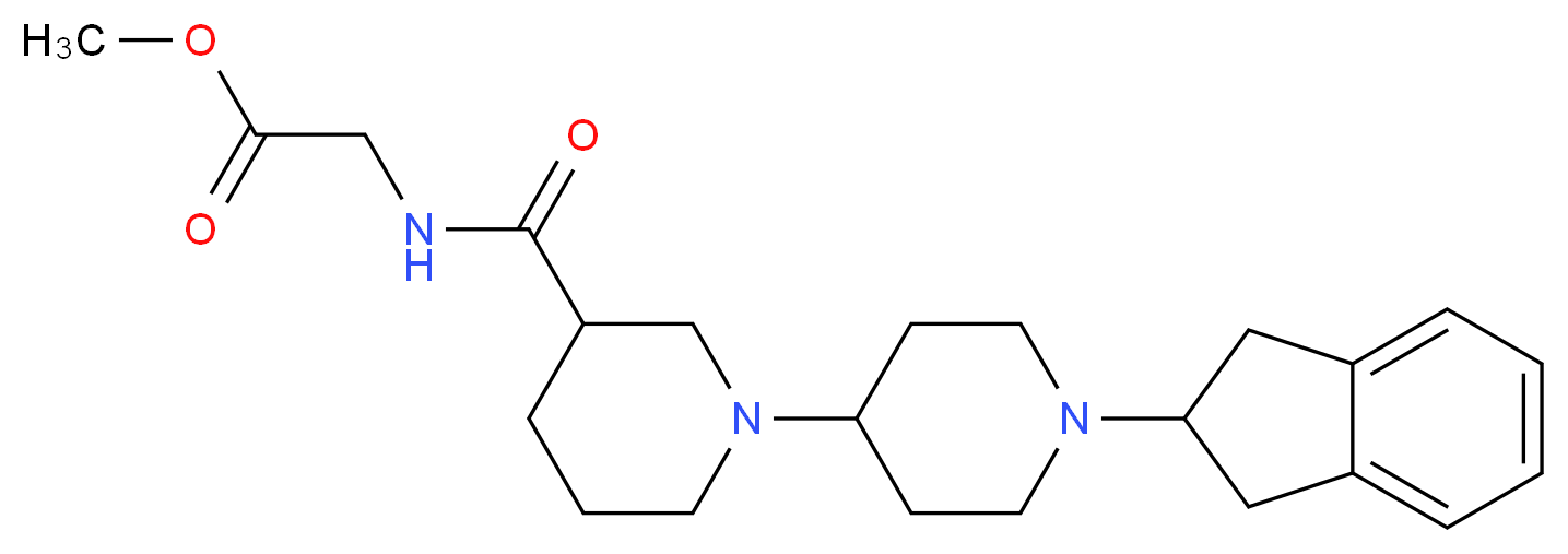methyl N-{[1'-(2,3-dihydro-1H-inden-2-yl)-1,4'-bipiperidin-3-yl]carbonyl}glycinate_Molecular_structure_CAS_)