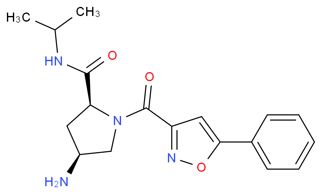 (2S,4S)-4-amino-N-isopropyl-1-[(5-phenylisoxazol-3-yl)carbonyl]pyrrolidine-2-carboxamide_Molecular_structure_CAS_)