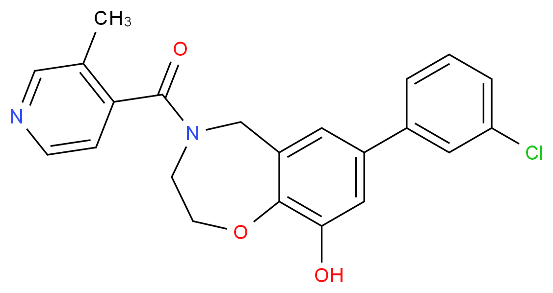7-(3-chlorophenyl)-4-(3-methylisonicotinoyl)-2,3,4,5-tetrahydro-1,4-benzoxazepin-9-ol_Molecular_structure_CAS_)