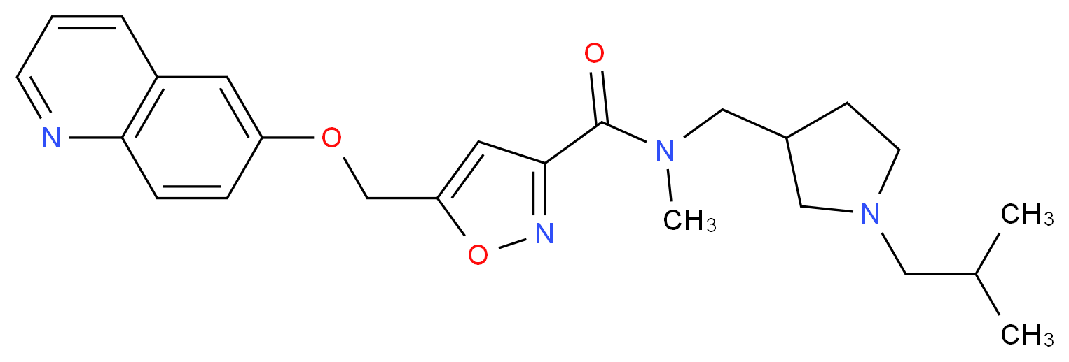 N-[(1-isobutyl-3-pyrrolidinyl)methyl]-N-methyl-5-[(6-quinolinyloxy)methyl]-3-isoxazolecarboxamide_Molecular_structure_CAS_)