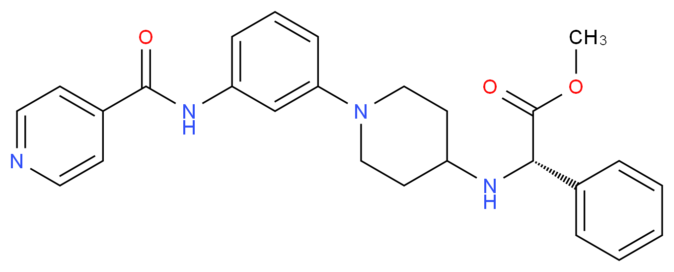 methyl (2S)-({1-[3-(isonicotinoylamino)phenyl]-4-piperidinyl}amino)(phenyl)acetate_Molecular_structure_CAS_)