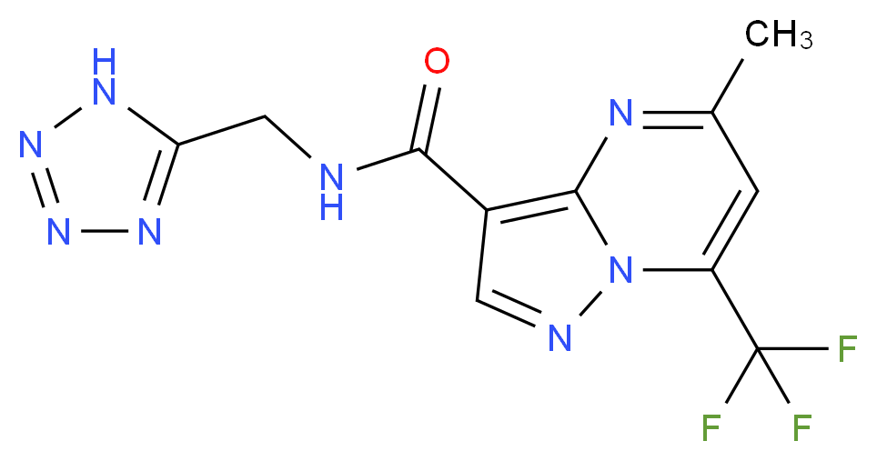 5-methyl-N-(1H-tetrazol-5-ylmethyl)-7-(trifluoromethyl)pyrazolo[1,5-a]pyrimidine-3-carboxamide_Molecular_structure_CAS_)