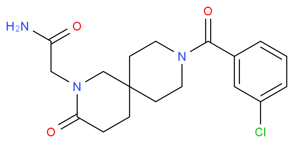 2-[9-(3-chlorobenzoyl)-3-oxo-2,9-diazaspiro[5.5]undec-2-yl]acetamide_Molecular_structure_CAS_)