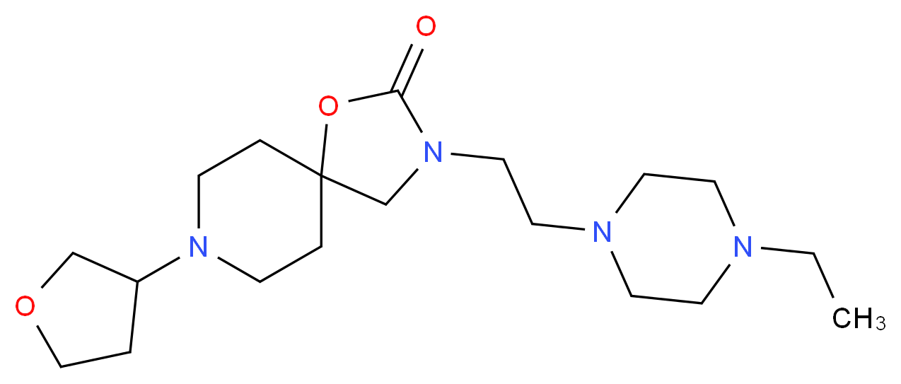 3-[2-(4-ethylpiperazin-1-yl)ethyl]-8-(tetrahydrofuran-3-yl)-1-oxa-3,8-diazaspiro[4.5]decan-2-one_Molecular_structure_CAS_)