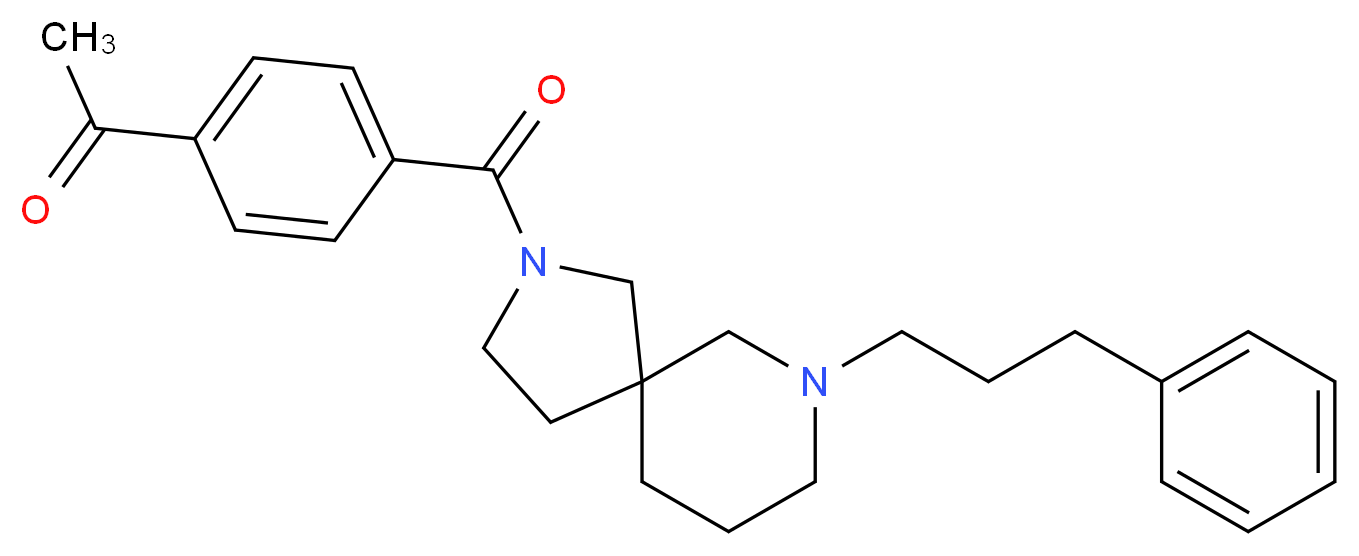 1-(4-{[7-(3-phenylpropyl)-2,7-diazaspiro[4.5]dec-2-yl]carbonyl}phenyl)ethanone_Molecular_structure_CAS_)