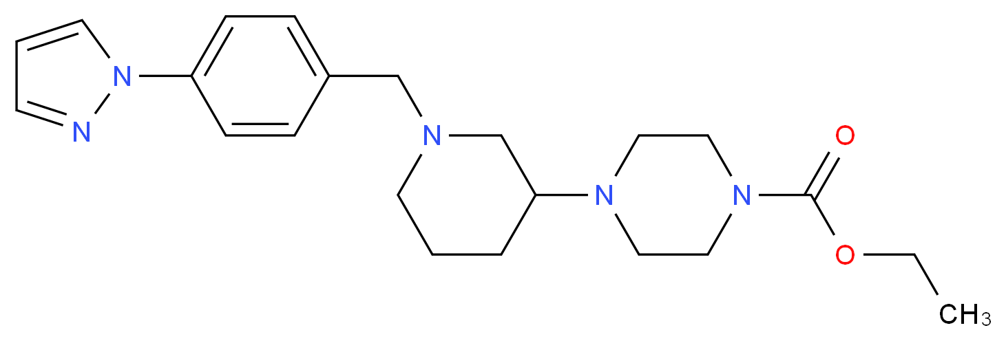ethyl 4-{1-[4-(1H-pyrazol-1-yl)benzyl]-3-piperidinyl}-1-piperazinecarboxylate_Molecular_structure_CAS_)