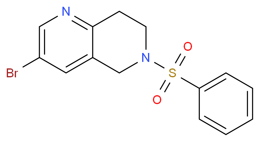 3-Bromo-6-(phenylsulfonyl)-5,6,7,8-tetrahydro-1,6-naphthyridine_Molecular_structure_CAS_625099-99-2)