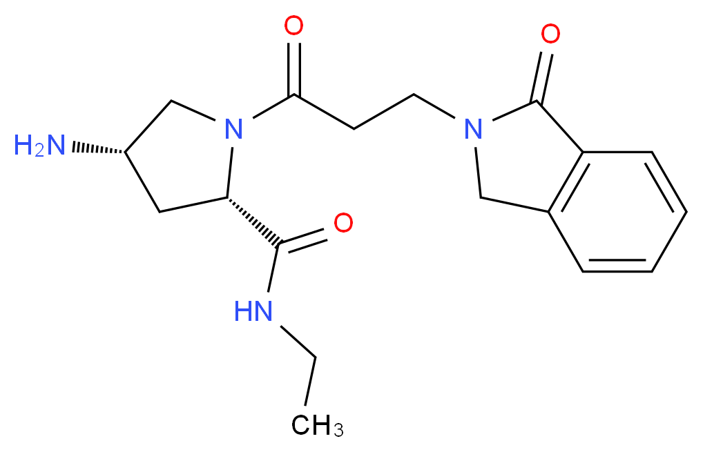 (2S,4S)-4-amino-N-ethyl-1-[3-(1-oxo-1,3-dihydro-2H-isoindol-2-yl)propanoyl]pyrrolidine-2-carboxamide_Molecular_structure_CAS_)