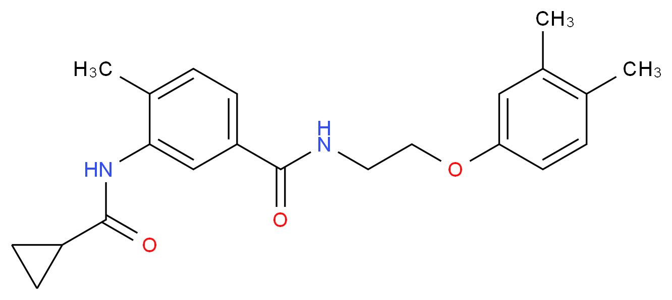 3-[(cyclopropylcarbonyl)amino]-N-[2-(3,4-dimethylphenoxy)ethyl]-4-methylbenzamide_Molecular_structure_CAS_)