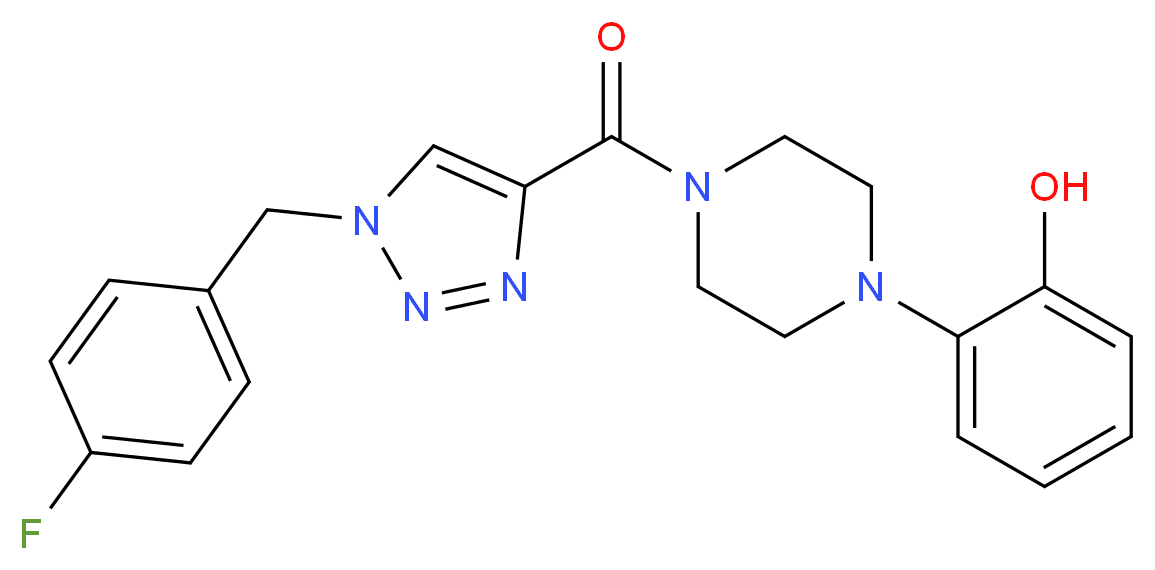 2-(4-{[1-(4-fluorobenzyl)-1H-1,2,3-triazol-4-yl]carbonyl}-1-piperazinyl)phenol_Molecular_structure_CAS_)