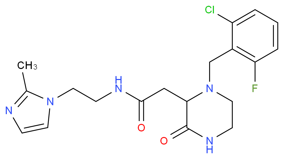 2-[1-(2-chloro-6-fluorobenzyl)-3-oxo-2-piperazinyl]-N-[2-(2-methyl-1H-imidazol-1-yl)ethyl]acetamide_Molecular_structure_CAS_)
