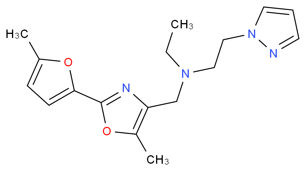 N-ethyl-N-{[5-methyl-2-(5-methyl-2-furyl)-1,3-oxazol-4-yl]methyl}-2-(1H-pyrazol-1-yl)ethanamine_Molecular_structure_CAS_)