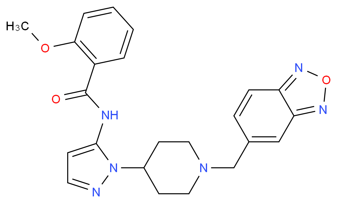 N-{1-[1-(2,1,3-benzoxadiazol-5-ylmethyl)-4-piperidinyl]-1H-pyrazol-5-yl}-2-methoxybenzamide_Molecular_structure_CAS_)