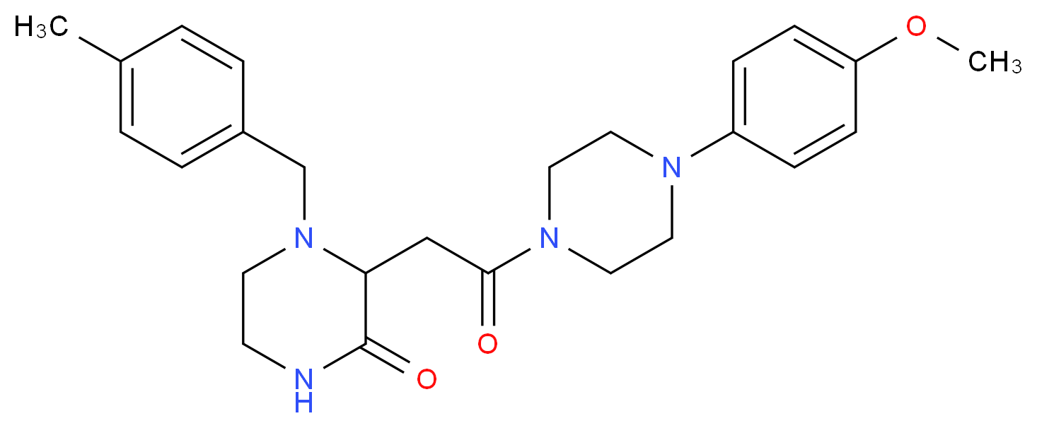 3-{2-[4-(4-methoxyphenyl)-1-piperazinyl]-2-oxoethyl}-4-(4-methylbenzyl)-2-piperazinone_Molecular_structure_CAS_)