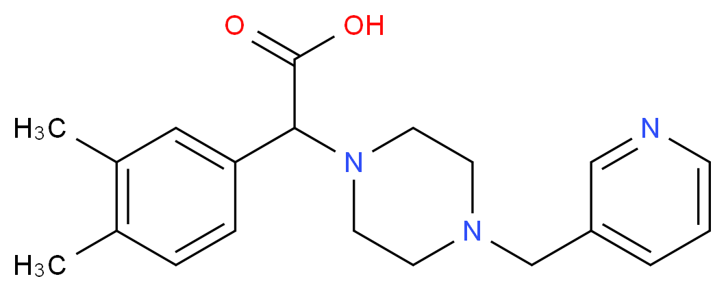 (3,4-dimethylphenyl)[4-(pyridin-3-ylmethyl)piperazin-1-yl]acetic acid_Molecular_structure_CAS_)