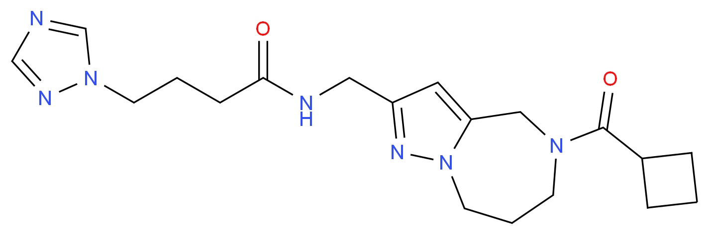 N-{[5-(cyclobutylcarbonyl)-5,6,7,8-tetrahydro-4H-pyrazolo[1,5-a][1,4]diazepin-2-yl]methyl}-4-(1H-1,2,4-triazol-1-yl)butanamide_Molecular_structure_CAS_)