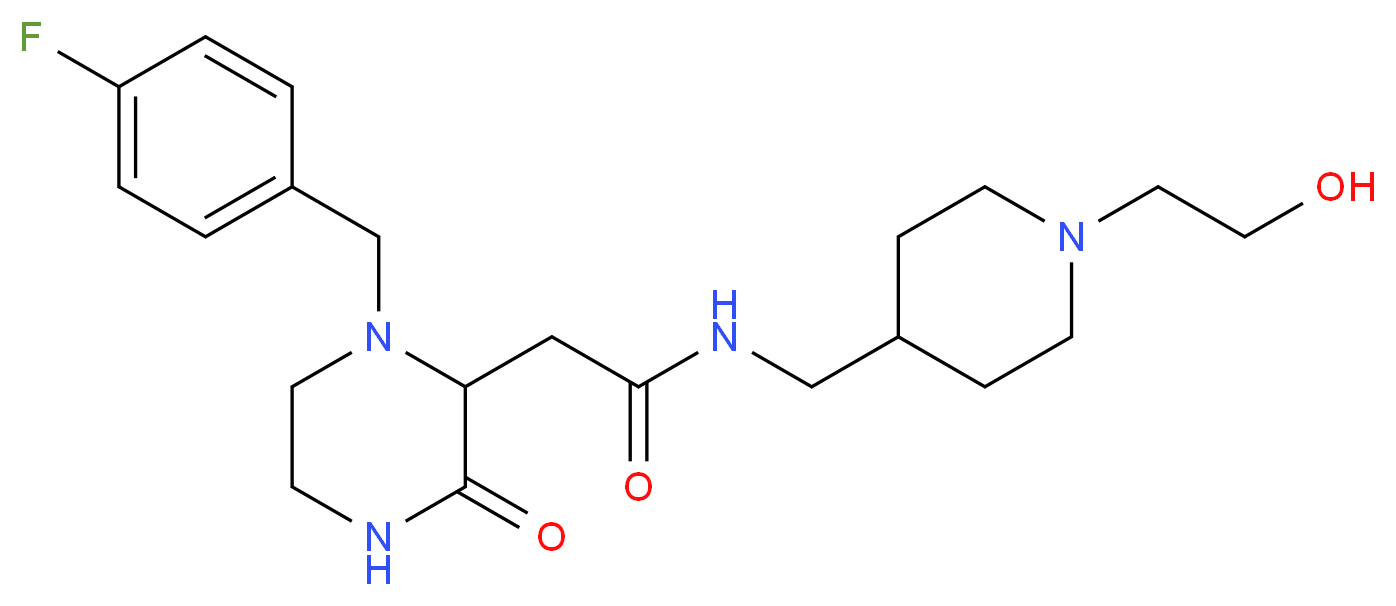 2-[1-(4-fluorobenzyl)-3-oxo-2-piperazinyl]-N-{[1-(2-hydroxyethyl)-4-piperidinyl]methyl}acetamide_Molecular_structure_CAS_)