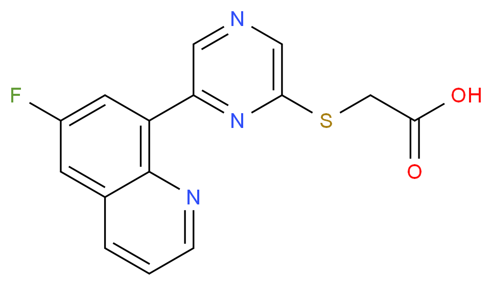 {[6-(6-fluoroquinolin-8-yl)pyrazin-2-yl]thio}acetic acid_Molecular_structure_CAS_)