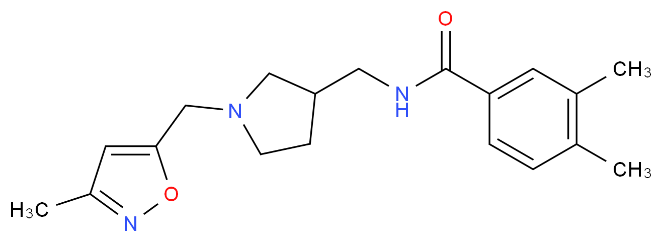 3,4-dimethyl-N-({1-[(3-methylisoxazol-5-yl)methyl]pyrrolidin-3-yl}methyl)benzamide_Molecular_structure_CAS_)