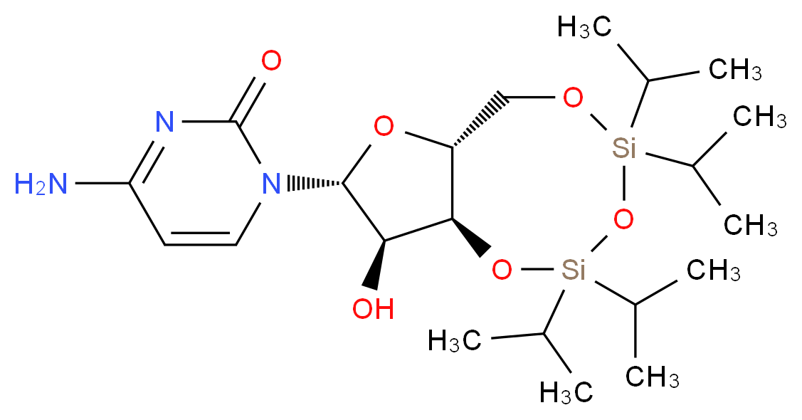 (+)-3′,5′-O-(1,1,3,3-Tetraisopropyl-1,3-disiloxanediyl)cytidine_Molecular_structure_CAS_69304-42-3)