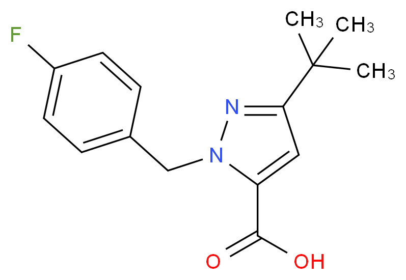 3-tert-Butyl-1-(4-fluorobenzyl)-1H-pyrazole-5-carboxylic acid 97%_Molecular_structure_CAS_)