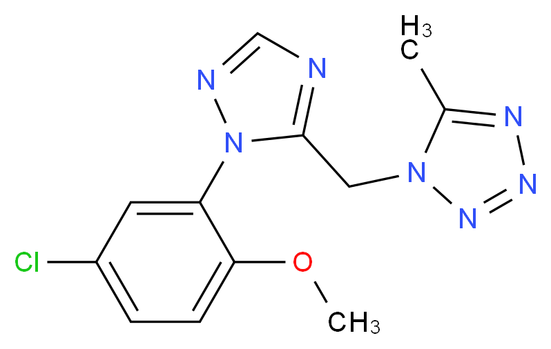 1-{[1-(5-chloro-2-methoxyphenyl)-1H-1,2,4-triazol-5-yl]methyl}-5-methyl-1H-tetrazole_Molecular_structure_CAS_)