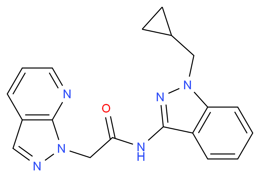 N-[1-(cyclopropylmethyl)-1H-indazol-3-yl]-2-(1H-pyrazolo[3,4-b]pyridin-1-yl)acetamide_Molecular_structure_CAS_)