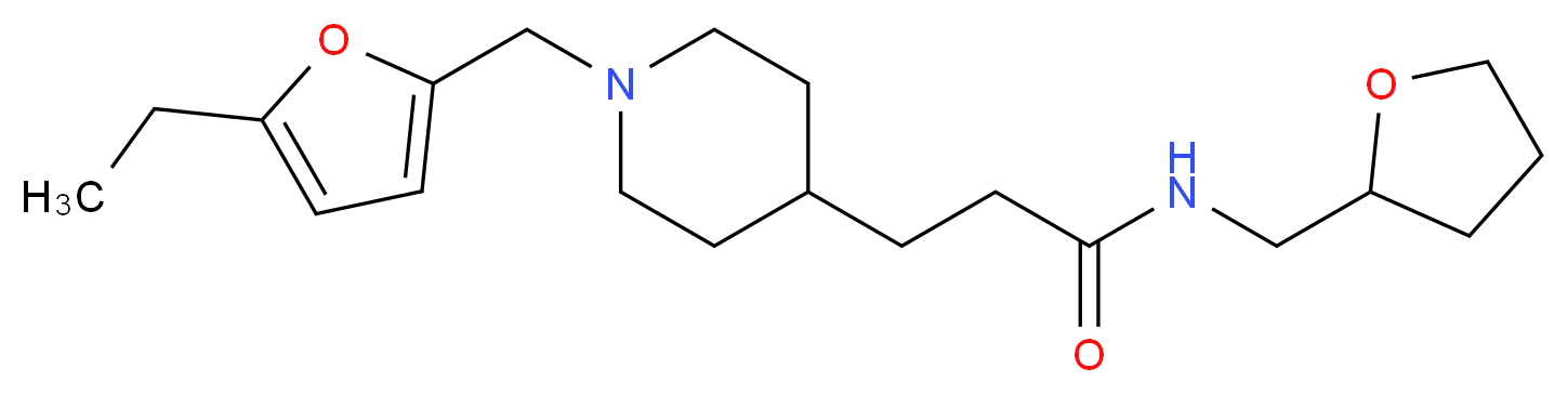 3-{1-[(5-ethyl-2-furyl)methyl]-4-piperidinyl}-N-(tetrahydro-2-furanylmethyl)propanamide_Molecular_structure_CAS_)