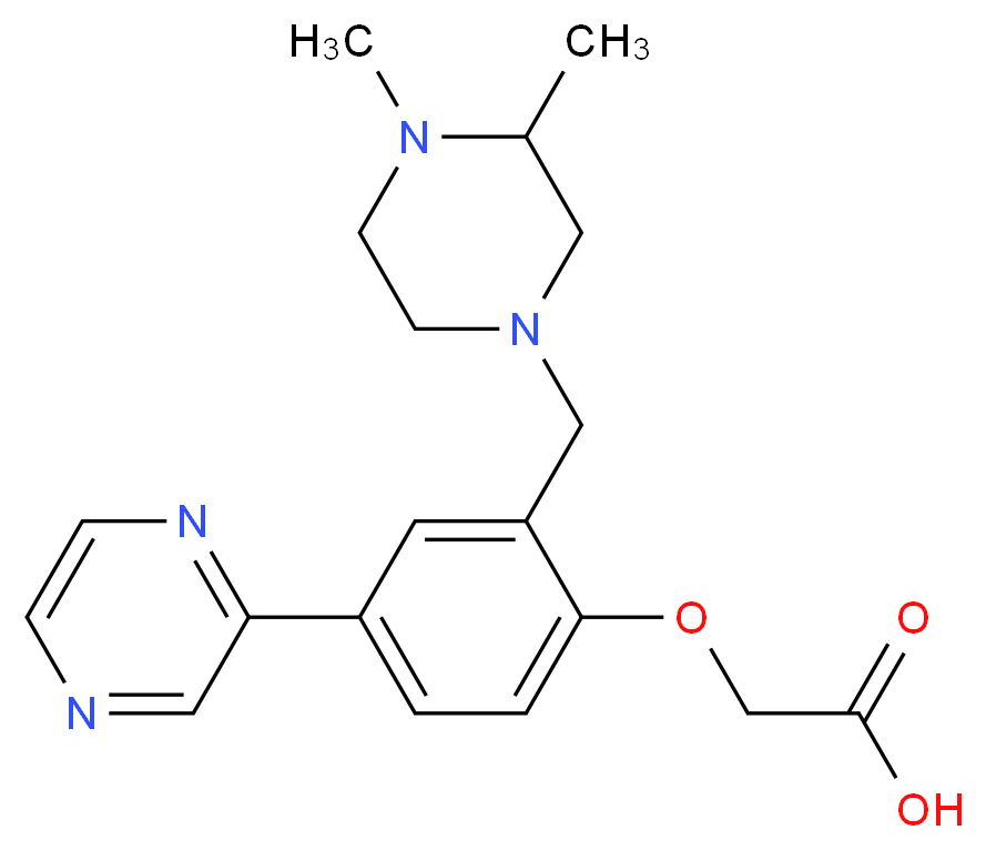 {2-[(3,4-dimethylpiperazin-1-yl)methyl]-4-pyrazin-2-ylphenoxy}acetic acid_Molecular_structure_CAS_)