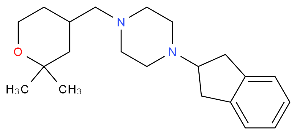 1-(2,3-dihydro-1H-inden-2-yl)-4-[(2,2-dimethyltetrahydro-2H-pyran-4-yl)methyl]piperazine_Molecular_structure_CAS_)