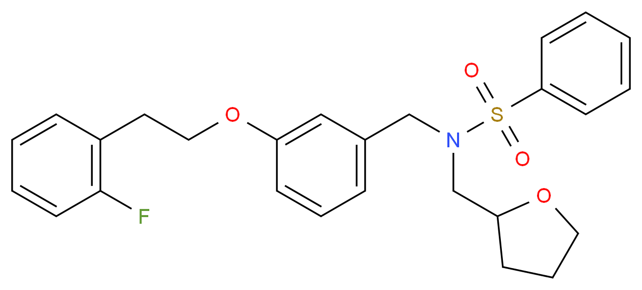 N-{3-[2-(2-fluorophenyl)ethoxy]benzyl}-N-(tetrahydro-2-furanylmethyl)benzenesulfonamide_Molecular_structure_CAS_)