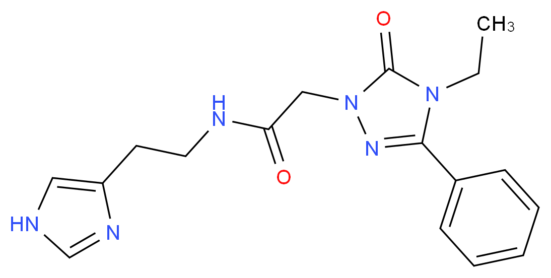 2-(4-ethyl-5-oxo-3-phenyl-4,5-dihydro-1H-1,2,4-triazol-1-yl)-N-[2-(1H-imidazol-4-yl)ethyl]acetamide_Molecular_structure_CAS_)