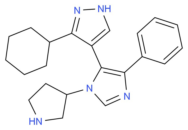 3-cyclohexyl-4-(4-phenyl-1-pyrrolidin-3-yl-1H-imidazol-5-yl)-1H-pyrazole_Molecular_structure_CAS_)