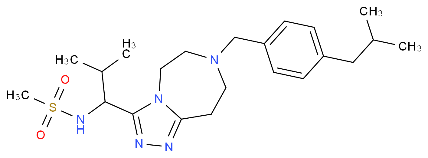 N-{1-[7-(4-isobutylbenzyl)-6,7,8,9-tetrahydro-5H-[1,2,4]triazolo[4,3-d][1,4]diazepin-3-yl]-2-methylpropyl}methanesulfonamide_Molecular_structure_CAS_)