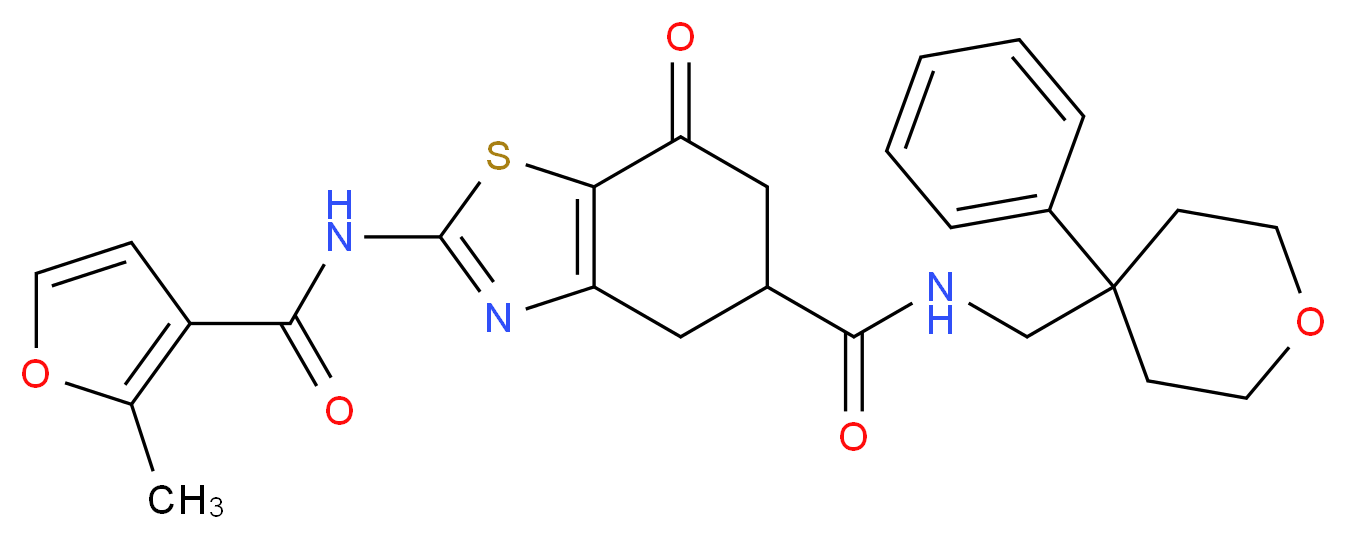 2-[(2-methyl-3-furoyl)amino]-7-oxo-N-[(4-phenyltetrahydro-2H-pyran-4-yl)methyl]-4,5,6,7-tetrahydro-1,3-benzothiazole-5-carboxamide_Molecular_structure_CAS_)