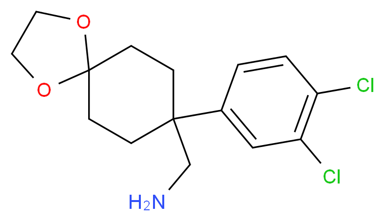 C-[8-(3,4-DICHLORO-PHENYL)-1,4-DIOXA-SPIRO[4.5]DEC-8-YL]-METHYLAMINE_Molecular_structure_CAS_)
