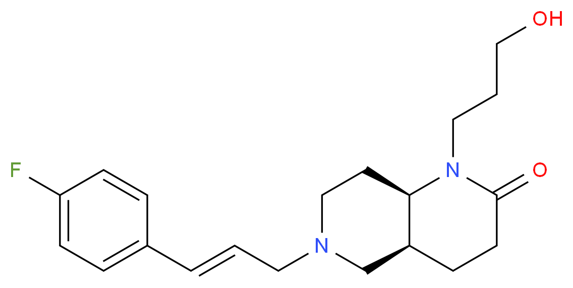 (4aS*,8aR*)-6-[(2E)-3-(4-fluorophenyl)prop-2-en-1-yl]-1-(3-hydroxypropyl)octahydro-1,6-naphthyridin-2(1H)-one_Molecular_structure_CAS_)