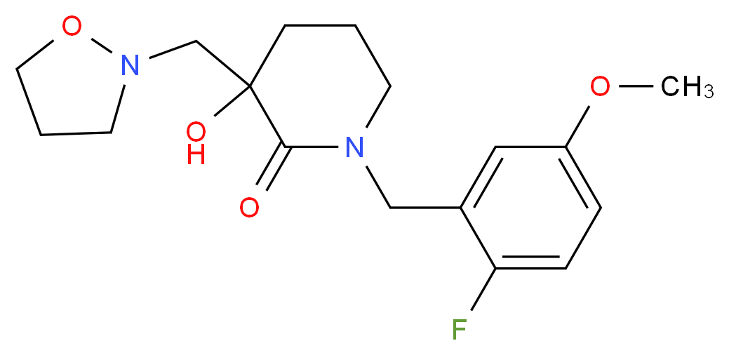 1-(2-fluoro-5-methoxybenzyl)-3-hydroxy-3-(2-isoxazolidinylmethyl)-2-piperidinone_Molecular_structure_CAS_)