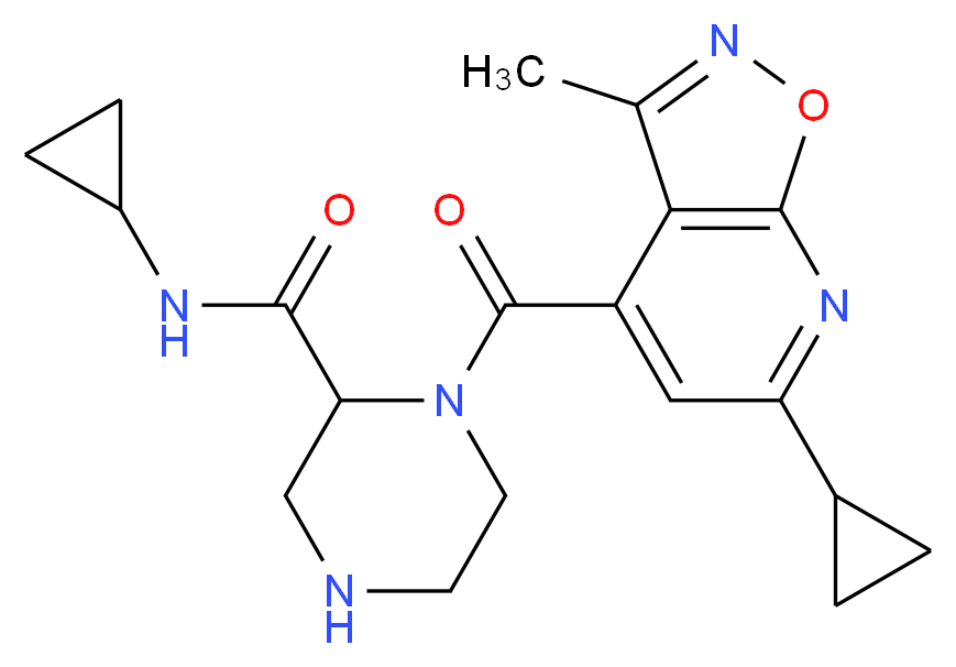 N-cyclopropyl-1-[(6-cyclopropyl-3-methylisoxazolo[5,4-b]pyridin-4-yl)carbonyl]-2-piperazinecarboxamide_Molecular_structure_CAS_)